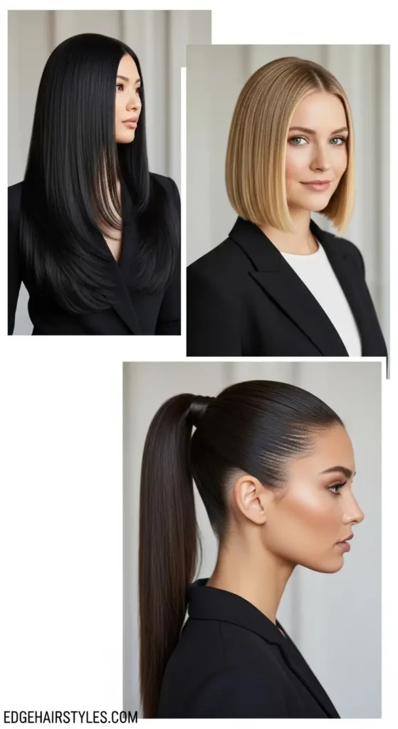 Straight and Sleek Looks