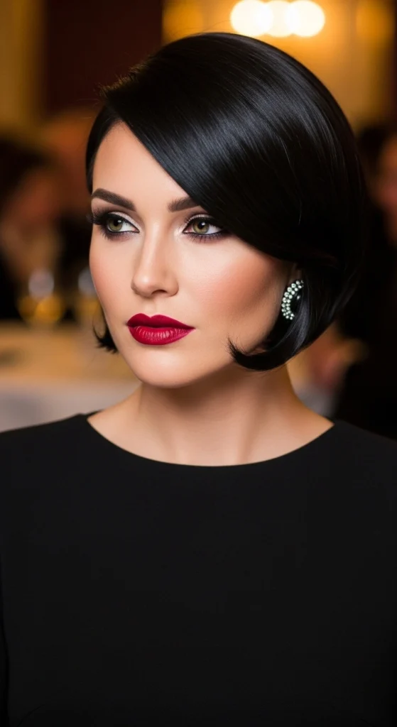 Deep Side Part Bob for a Glamorous Look
