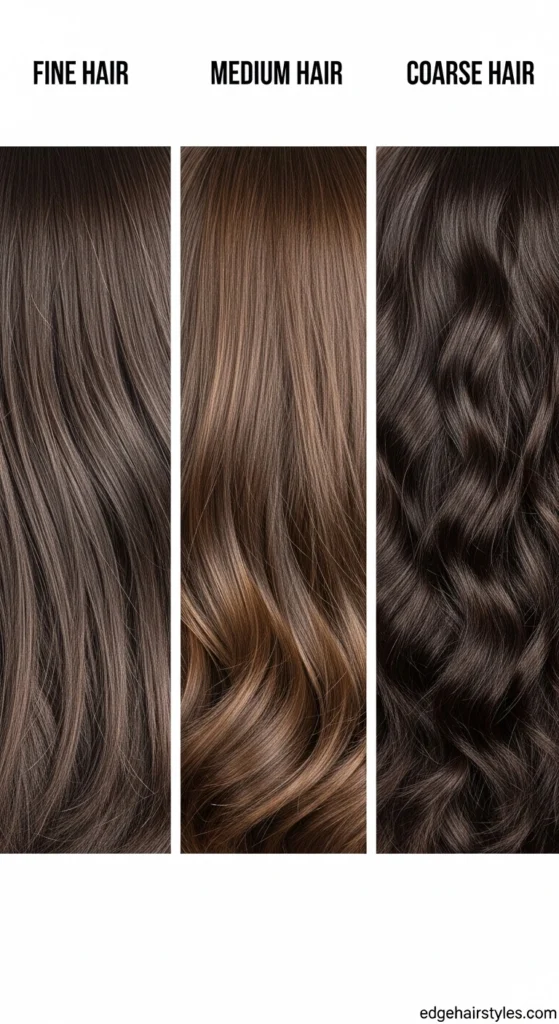 Texture: Fine, Medium, and Coarse Hair