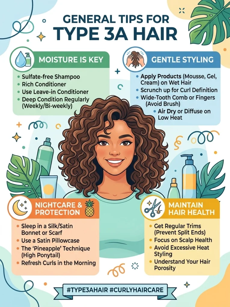 General Tips for Type 3A Hair
