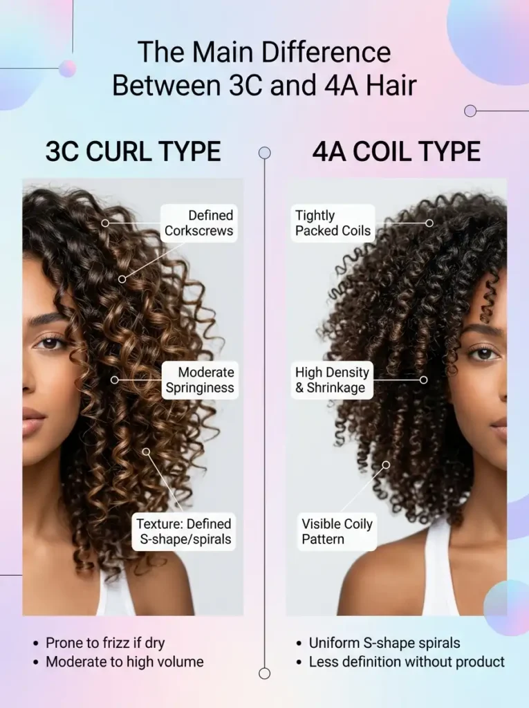 The Main Difference Between 3C and 4A Hair