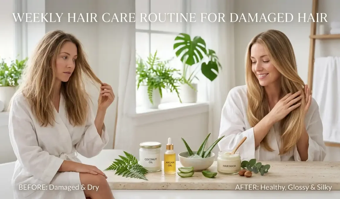 Weekly Hair Care Routine for Damaged Hair