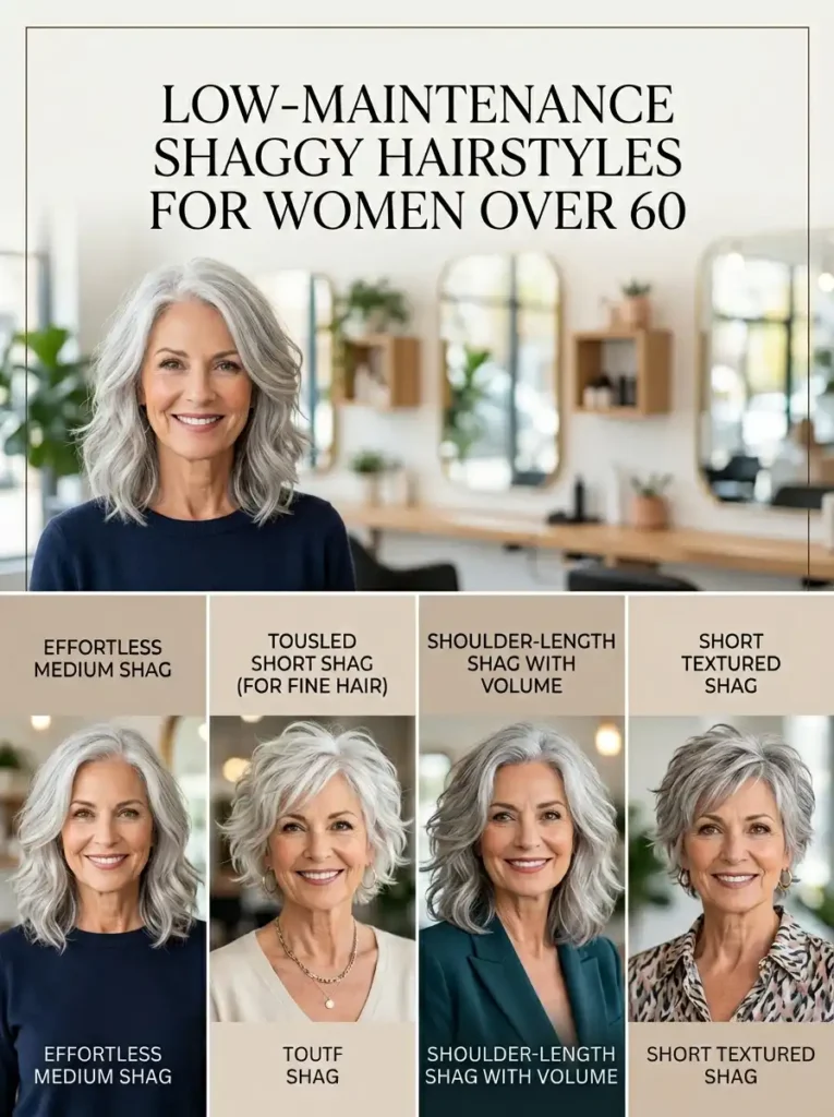 Low-Maintenance Shaggy Hairstyles for Women Over 60